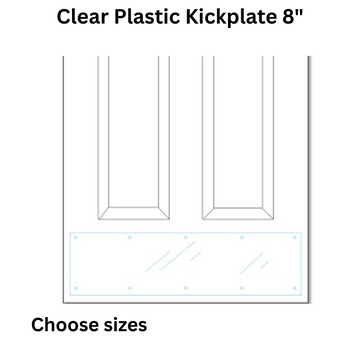 Brass Accents Clear Plastic Kickplate 8" - Choose Size